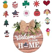 Photo 1 of 1 Set Home Decorations Tray Decor Interchangeable Welcome Sign Hangers to Decorate Halloween Garland Hanging Welcome Board Hanging Ornament Wall Ornament Outdoor Wooden Door Hanger