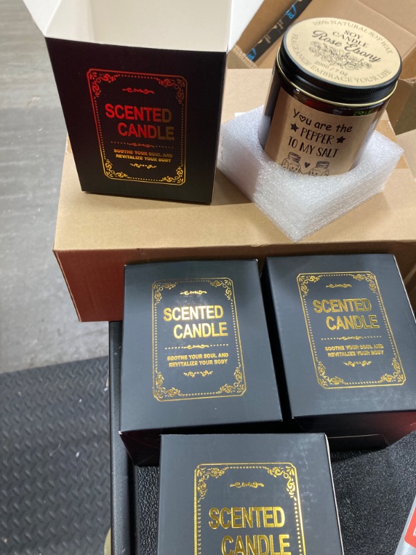 Photo 1 of 8 Pcs Galentines Gifts Include 4 Pcs 7oz Friendship Scented Candles and 4 Pcs Greeting Cards with Envelopes Happy Galentine's Gifts for Women Girls My Best Friend Galentine Party Supplies