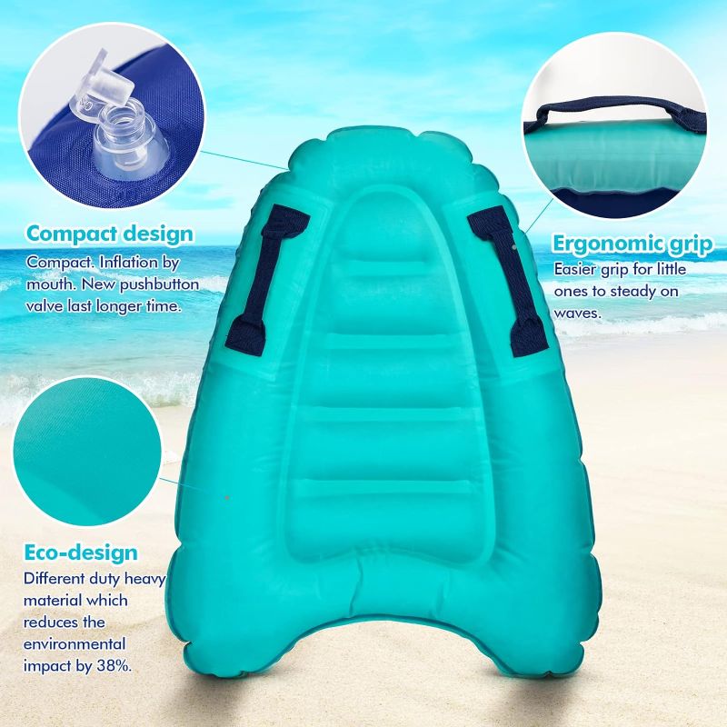 Photo 1 of 
Inflatable Surf Body Board with Handles, Lightweight Swimming Floating Surfboard Aid Mat Learn to Swim, Beach Safety Theme Surfing Swimming Summer Water Fun...