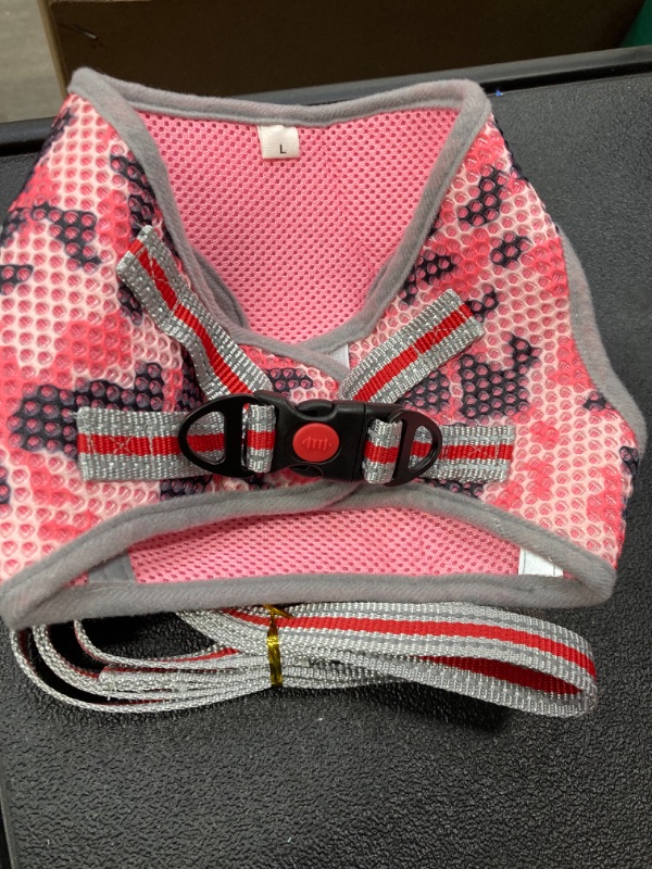 Photo 2 of Pet Harness with Leash, Dog Harness, Pet Vest, Pet Harness, Adjustable Pet Vest, Pet Retractable Leashes Easy On-Off and Improved for Small, Medium and Large Dogs PinkBlack Medium