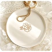 Photo 1 of MUMREUES Trinket Dish Tray Jewelry Ring Holder Unique September Peonies Birth Flower Jewelry Tray Birthday Gifts for Mother's Day Mom Sister Friends Grandma Aunt