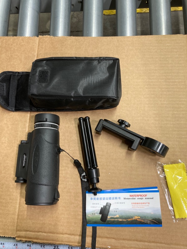 Photo 1 of 12X50 High-Power HD Monocular Telescope Within Flashlight & Compass, BAK4 Prism and FMC Lens Technology for Smartphone, Ideal Outdoor Gifts for Bird Watching/Wildlife/Hunting/Hiking(1PCS)