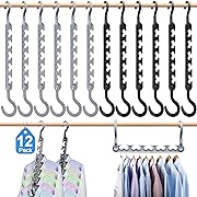 Photo 1 of Closet Organizers and Storage,12 Pack Closet Organizer Hangers,Magic Space Saving Hangers Sturdy Clothes Organizer for Heavy Clothes,Girls College Dorm Room Essentials,Home Essentials Closet Storage