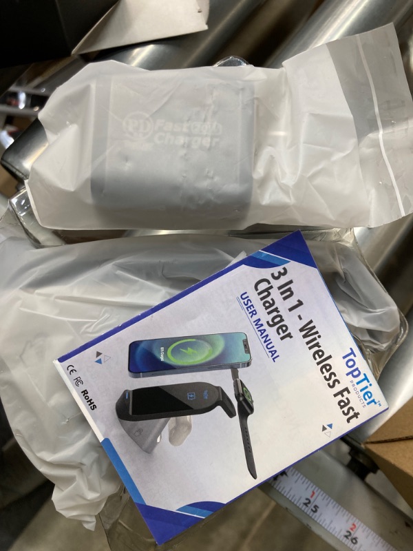 Photo 2 of Top Tier 3 in 1 Wireless Charging Station Apple & Samsung, iPhone Apple Watch Airpods Phone Charger and Qi Certified Devices