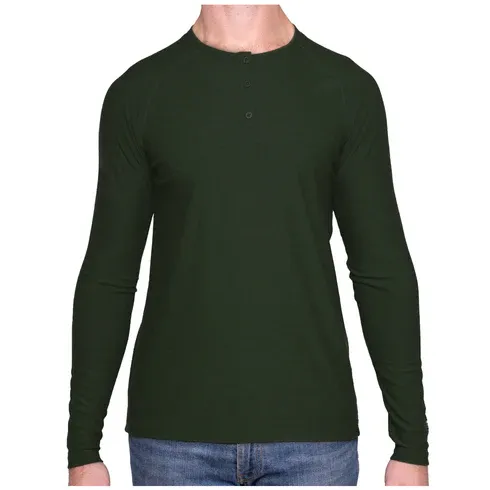 Photo 1 of MERIWOOL Men's Base Layer Long Sleeve Henley - Lightweight Merino Wool Thermal