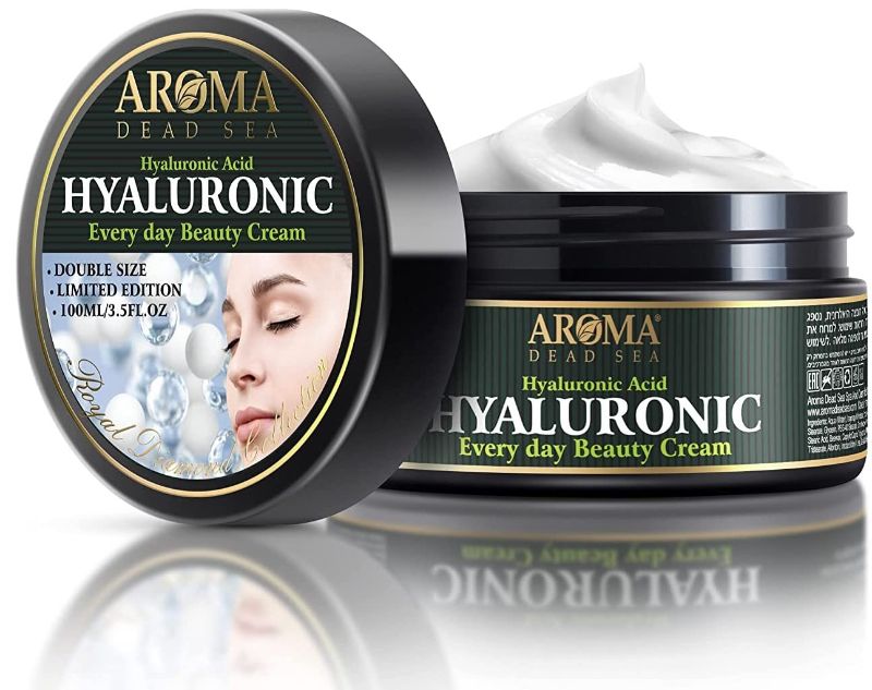 Photo 1 of AROMA DEAD SEA Hyaluronic Acid Face Cream - Anti Aging Cream, Day & Night Facial Moisturizer for Face, Anti Wrinkle & Hydrating Face Moisturizer - 3.4 fl.oz (Hyaluronic Acid Face Cream Pack of 1)
