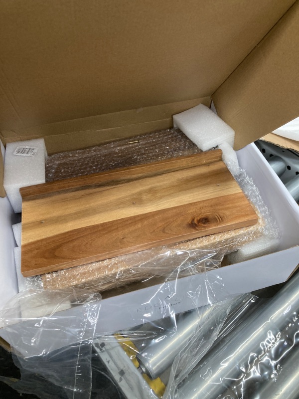 Photo 2 of Wood Cutting Boards Set of 3 for Kitchen, Thick Chopping Board, Large Wooden Cutting Board Set with Deep Juice Groove and Handles, Wooden trays for meat, fruit and cheese (17x12, 12x10, 12x7 inch)