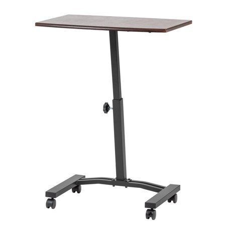 Photo 1 of Iris Usa Single Rolling Workstation Table Desk, Laptop Cart, Brown - Brown