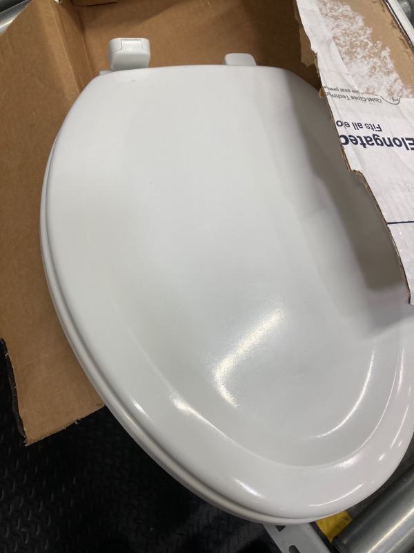 Photo 3 of KOHLER Stonewood® Quiet-Close™ Round-front, Slow-Close, Wood, White toilet seat, K-20467-0, White