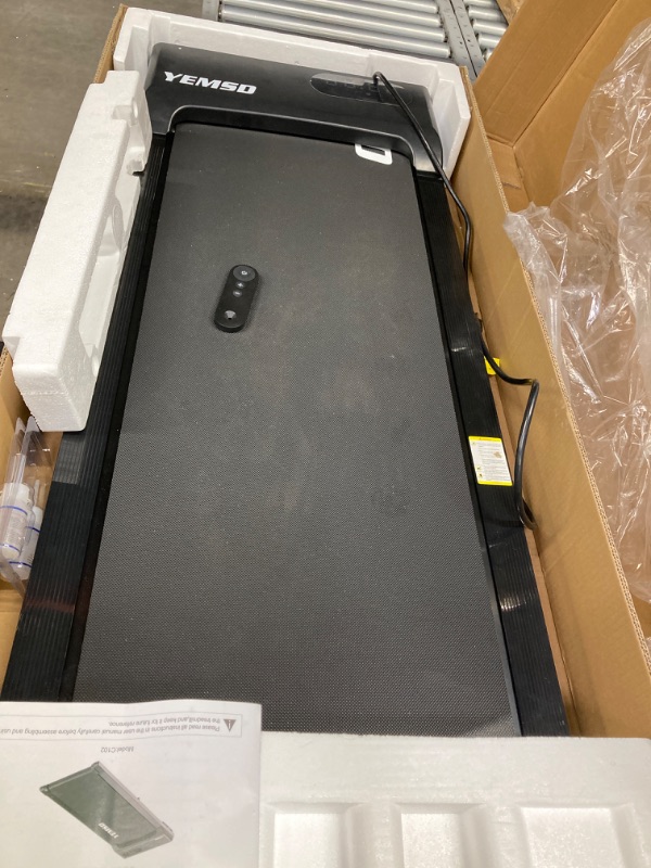 Photo 2 of ***FOR PARTS, DOES NOT FUNCTION*** Yemsd Walking Pad, Under Desk Treadmill 2.25HP, Walking Pad Treadmill for Home Office with LED Display, Remote Controller, 242LBS Weight Capacity Black