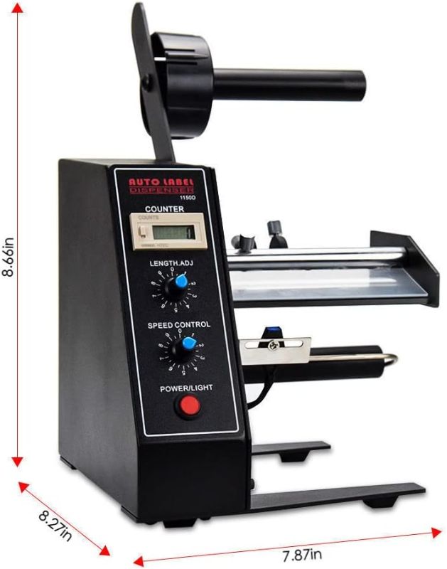 Photo 1 of Automatic Label Dispenser, Automatic Label Separator, Automatic Label Stripper 110V Speed Adjustable Electric Label Machine Auto Counting 0-999999 for Label Width 4-140mm