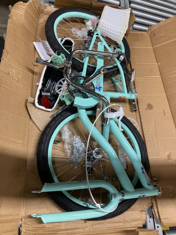 Photo 2 of ***MISSING PARTS*** JOYSTAR 20 Inch Girls Bike with Training Wheels, Banana Seat Bike for Girls Ages 7-12 Years Old, Kids' Girls Bicycle with Front Handbrake and Coaster Brakes, Kickstand Included