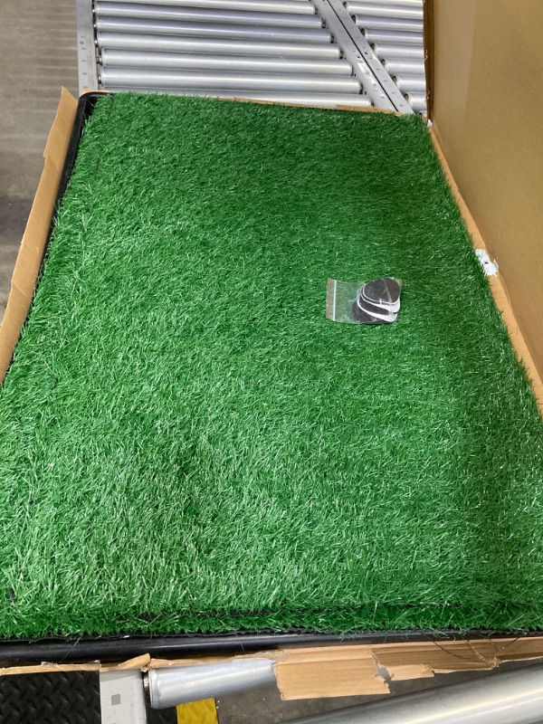 Photo 2 of Artificial Grass Puppy Pee Pad for Dogs and Small Pets - 20x25 Reusable 3-Layer Training Potty Pad with Tray - Dog Housebreaking Supplies by PETMAKER