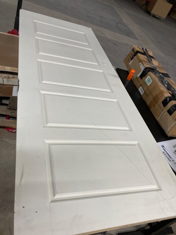 Photo 2 of 30 in. x 80 in. 5 Panel Riverside Smooth Equal Hollow Core Primed Composite Interior Door Slab
