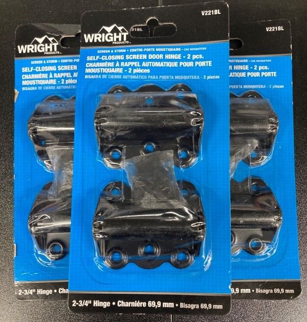 Photo 2 of (3 PACKS) Wright Products Product V221BL Adjustable Door 2-3/4" Self Closing Hinge, 2-3/4-Inch, Black