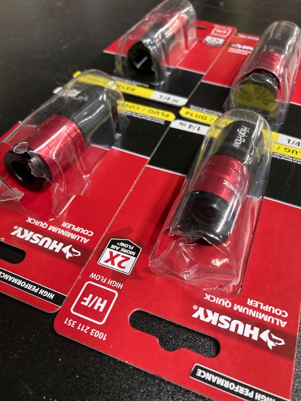 Photo 1 of (4 PACK) HUSKY 1/4 in. H Flow Aluminum Quick Coupler