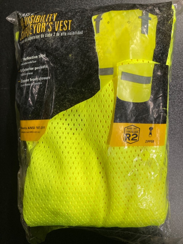 Photo 2 of MAXIMUM SAFETY
High Visibility Yellow Polyester Mesh Surveyor's Vest with Reflective Tape and Plan Pocket