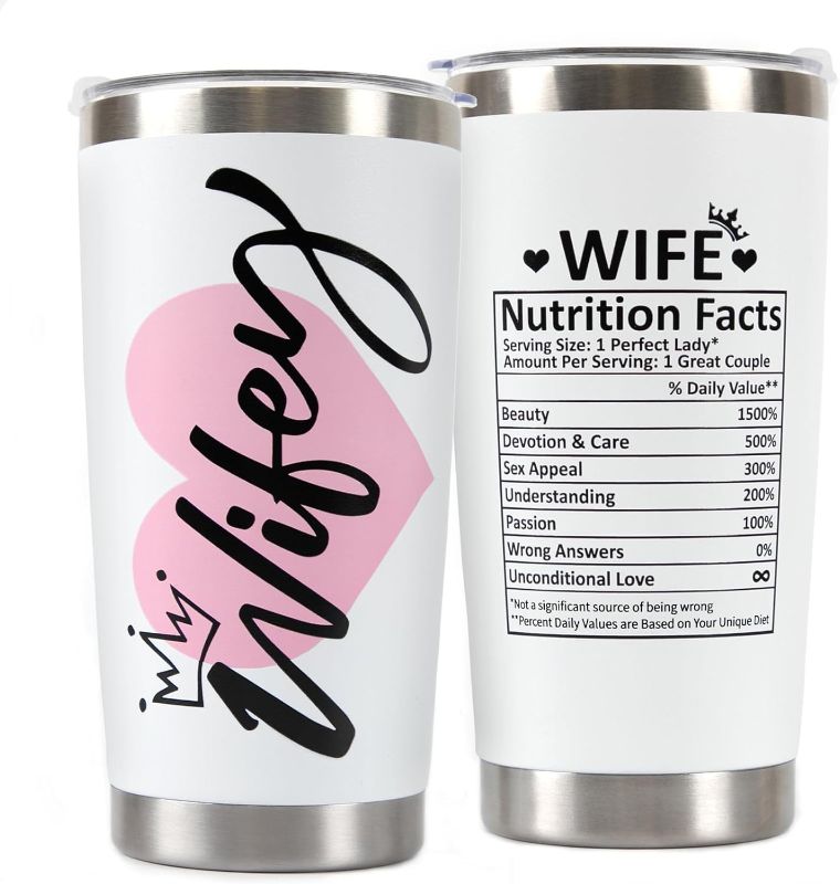 Photo 1 of Joyseller Valentine's Day Gifts for Her, 20 OZ Wife Travel Mug with Lid, Valentine’s Day Gifts for Women, Wife Tumbler Cup for Anniversary, Birthday