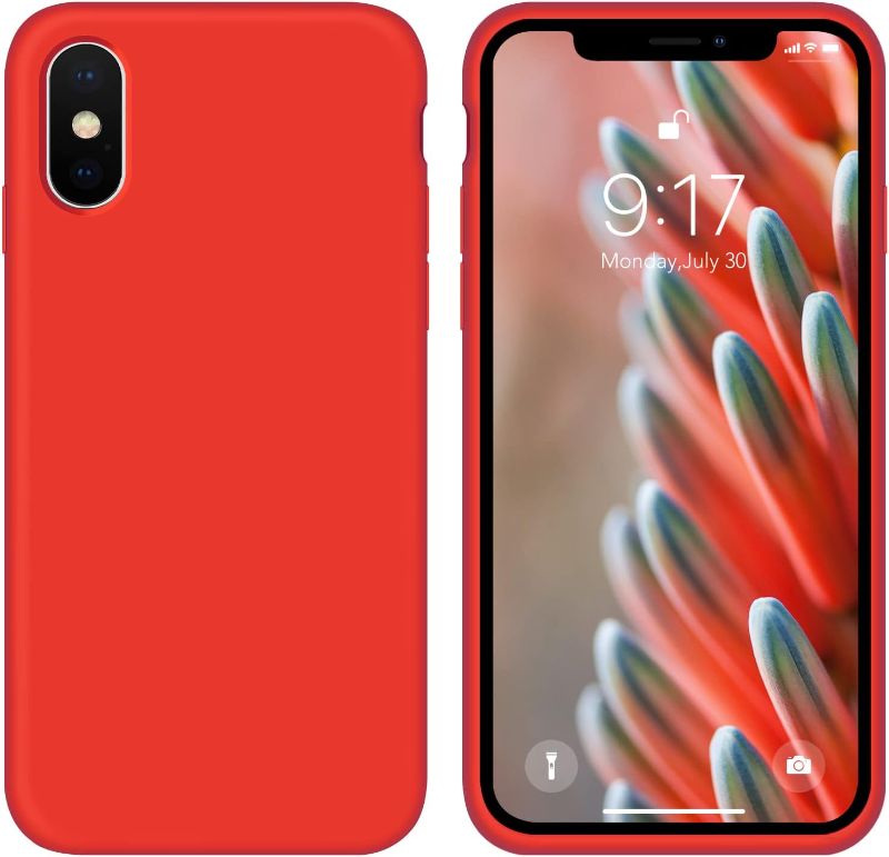 Photo 1 of OuXul iPhone Xs Max Case - Liquid Silicone Phone 10 Pro Max Case, Full Body Slim Soft Microfiber Lining Protective iPhone Xs Max Case for Men/Women 6.5 Inch