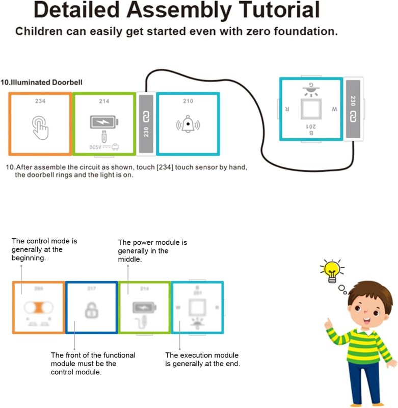 Photo 3 of (9 PACK) Givam Circuit Block Toys, Electronic Building Blocks Accessories
? FUN STEM PROJECTS : Each block contains an electronic component that can be connected to form a circuit by simply putting it together. It is very capacity for children to learn so