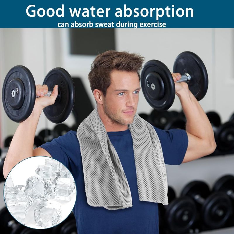 Photo 3 of (5 PACK) Cooling Towels Bulk 30 x 11 Inch Ice Towel Cooling Rag for Neck and Face Cooling Microfiber Cloth