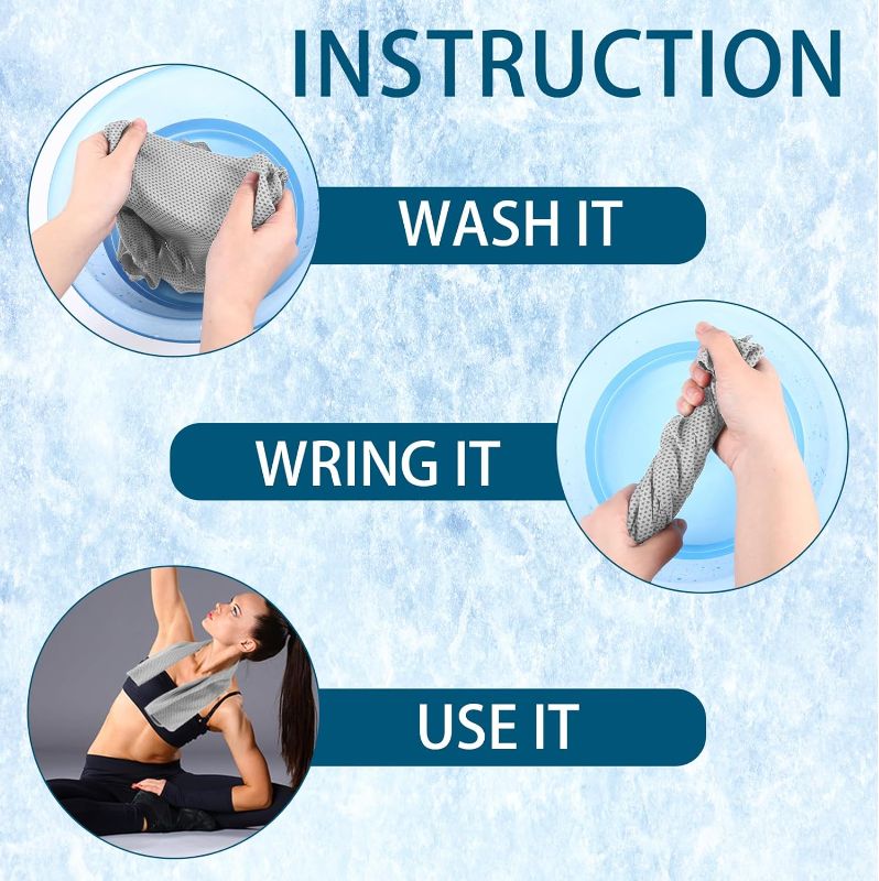 Photo 1 of (5 PACK) Cooling Towels Bulk 30 x 11 Inch Ice Towel Cooling Rag for Neck and Face Cooling Microfiber Cloth