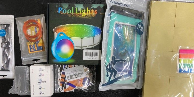 Photo 2 of (BUNDLE) Summer Fun Assorted Pack
-Pool Lights
-Waterproof Phone Pouch
-Airpod Art Skins + more