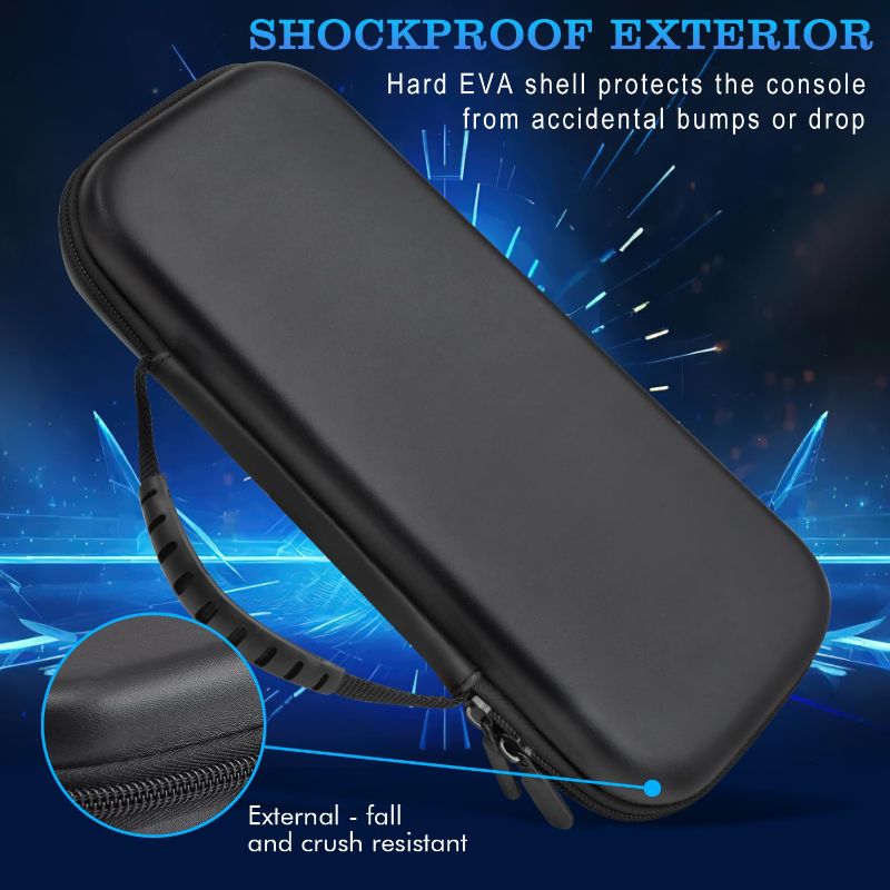Photo 1 of Keruixin Hard Carrying Shell Case With Stand for PlayStation Portal Remote Player -with Game disc storage layer,Data cable storage layer,Hard outer cover for better protection