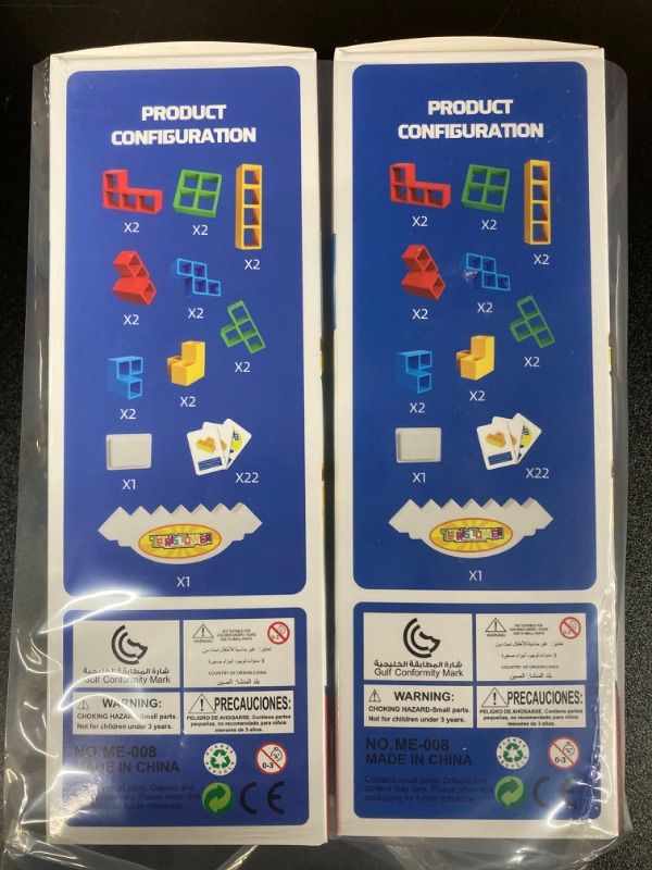 Photo 2 of (2 PACK) Tetra Tower Game-32 PCS Tetra Tower Stacking Game,Family Board Game, Balance Stacking Block Game Great for Family, Parties, Travel, (32 PCS+22 Card)