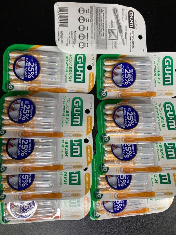 Photo 1 of (11 PACKS) GUM Proxabrush Go-Betweens Interdental Brushes, Ultra Tight, Plaque Removal, 10 Count