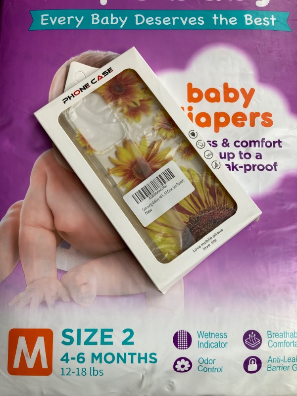 Photo 2 of (BUNDLE)
HOPE BABY Diapers Size 2(12-18 LBS) Disposable Baby Diapers Newborn Dry, 70 Count Softness & Comfort Fit, Leak-Proof Overnight Protection, Hypoallergenic with Skin Size 2(70 Count)
+Pretty phone case