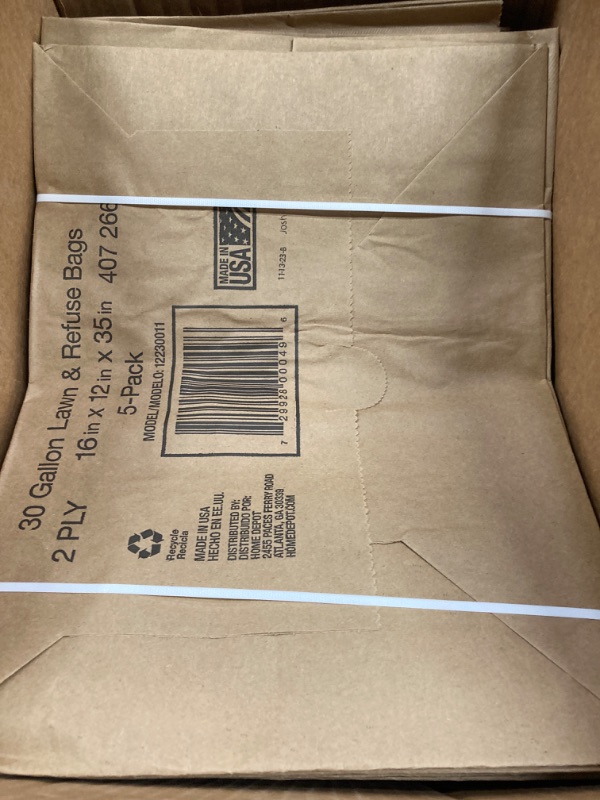 Photo 1 of 30 Gal. Paper Lawn and Leaf Bags - 40 Count
