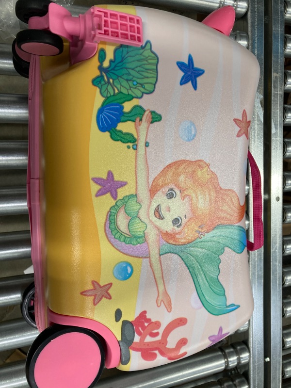 Photo 2 of 2-Piece Kids Luggage Set Mermaids 17 in. Ride-on Case and 12 in. Square Backpack