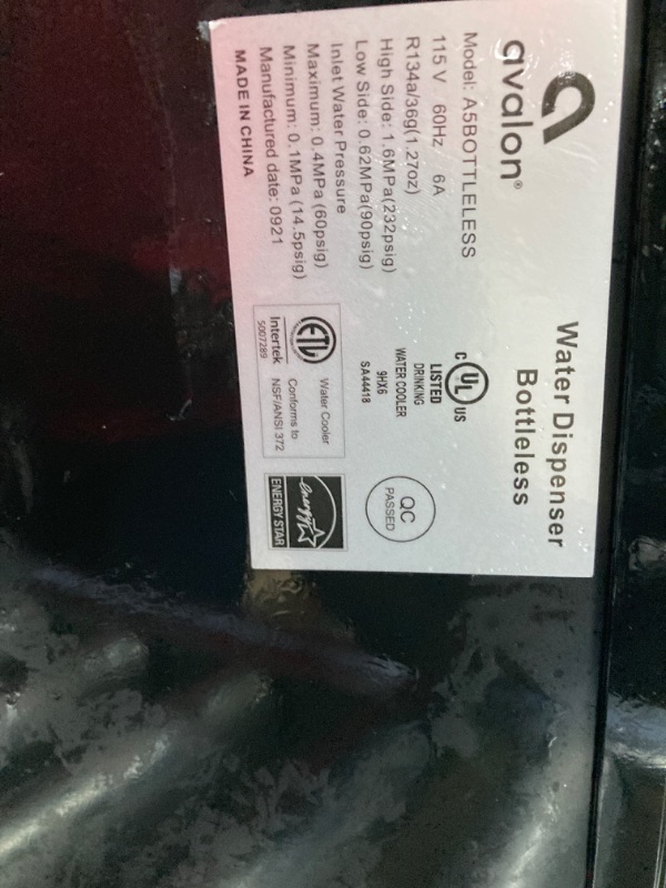 Photo 1 of Avalon A5 Self Cleaning Bottleless Water Cooler Dispenser, UL/NSF/Energy star, Stainless Steel, full size full size Dispenser