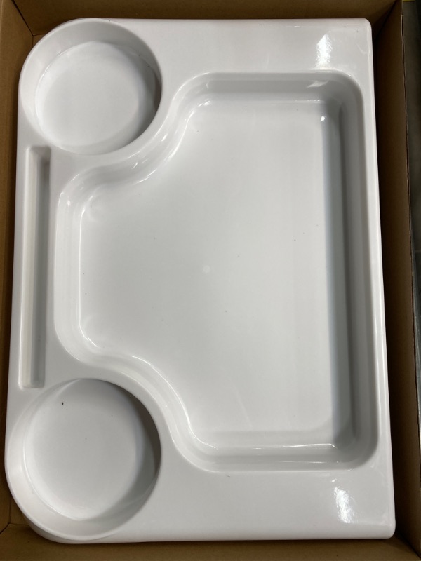 Photo 2 of Baby Dining Tray Competible with Fast Table Chair Portable Baby Feeding Tray for Clip-On Fast Table Chair Plastic White Tray Compatible with Most high Chairs