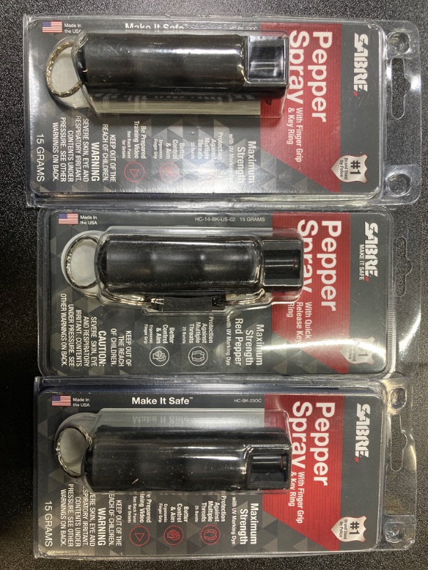 Photo 1 of (3 PACK) RED Pepper Spray BLK