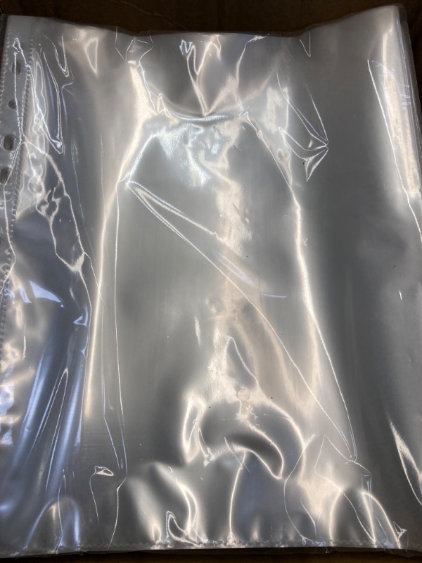 Photo 1 of 400 Sheet Protectors, 11 Hole Lightweight Binder Sleeves, Designed to Protect Frequently Used 8.5 x 11 Papers, Acid and PVC Free Page Protector, Clear Plastic Design, 9.25 x 11.25 Top Loaded, 400 ct