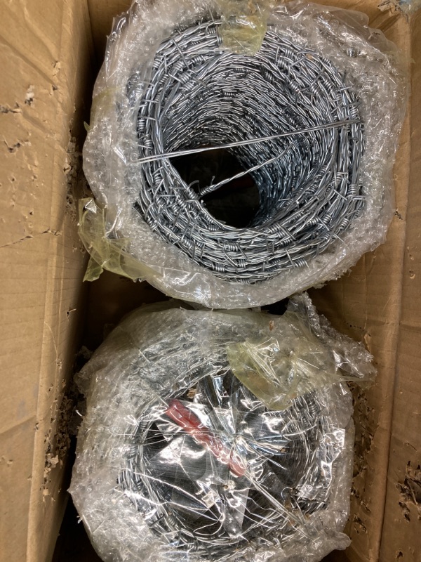 Photo 3 of YXJSTO Real Barbed Wire 1320FT, 4 Point Barbed Wire Roll 18 Gauge, Barbed Wire Fence for Crafts, Fences, Critter Deterrent, Bird Feeder, Garden