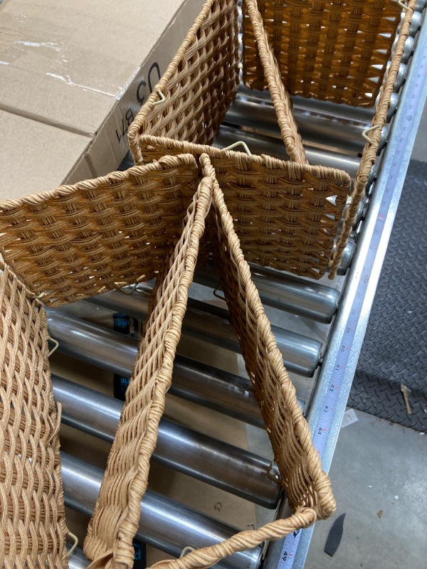 Photo 2 of GIB Wicker Storage Baskets for Shelves Set of 2, 13"x9.5"x8" Rectangle Hand-Woven Decorative Storage Basket Foldable Storage Bin for Pantry Baskets Organizing 2 Pack