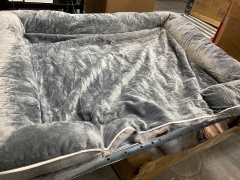 Photo 2 of ***MISSING INSIDE BEDDING*** EHEYCIGA Memory Foam XXL Dog Bed with Sides, Waterproof Orthopedic Dog Beds for Extra Large Dogs, Non-Slip Bottom and Egg-Crate Foam Big Dog Couch Bed with Washable Removable Cover 52x41 Grey