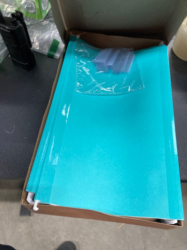 Photo 2 of Pendaflex Hanging File Folders, Legal Size, Aqua (PFX415315AQU) Legal Aqua