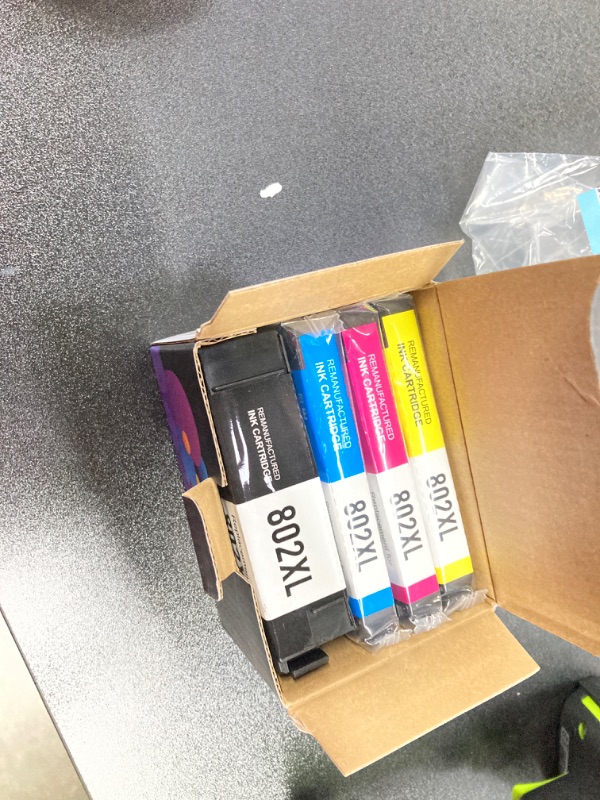 Photo 1 of 802XL Ink Cartridges Remanufactured 802XL Ink Cartridge Combo Pack Replacement for Epson 802 Ink Cartridges for WF-4720 WF-4730 WF-4734 WF-4740 EC-4040 EC-4030 EC-4020 (Black,Cyan,Magenta,Yellow) 4P Black Cyan Magenta Yellow