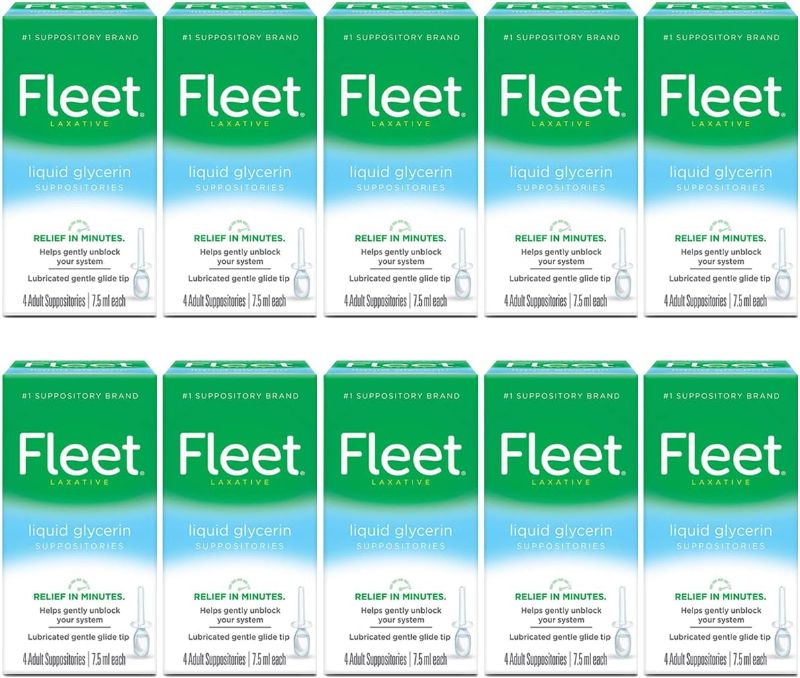 Photo 1 of Fleet Liquid Glycerin Suppositories, 4 Count (Pack of 10)