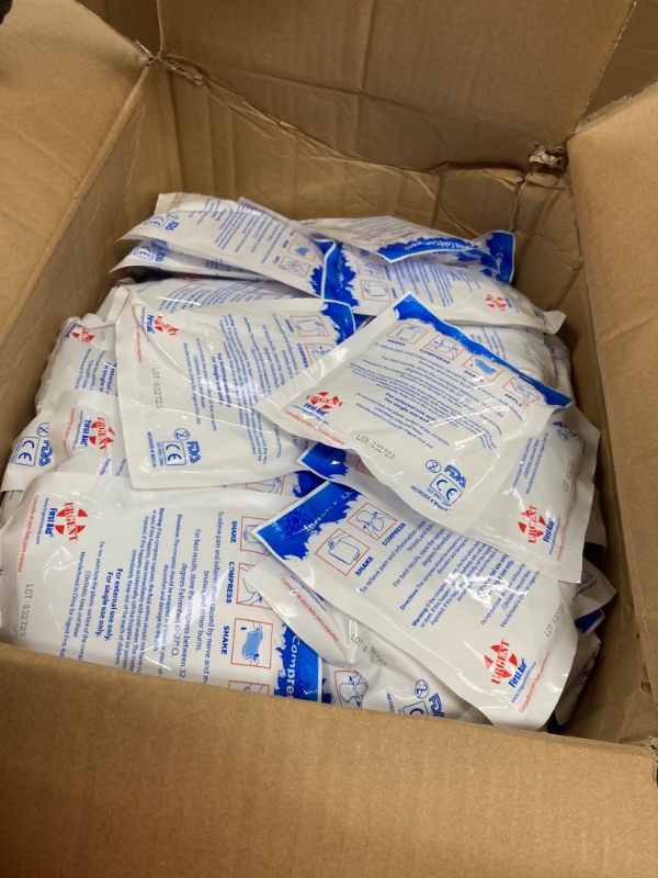 Photo 2 of Case of 125 Instant Cold Packs, 5" x 6" (4" x 5" Cold Area) - Disposable Cold Compresses - No pre-Chilling Required for Quick, Effective First aid Treatment & Relief of Aches, Pains, Bumps & Bruises