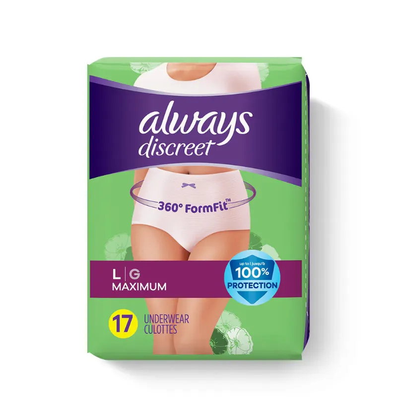 Photo 1 of Always Discreet Pull-Up Underwear for Women, Maximum, LARGE