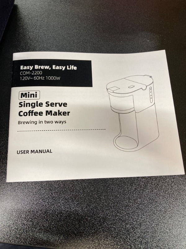 Photo 1 of Famiworths Mini Coffee Maker Single Serve, Instant One Cup for K Cup & Ground Coffee, 6 to 12 Oz Brew Sizes, Capsule Coffee Machine with Water Window and Descaling Reminder, Black
