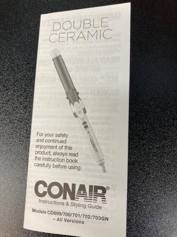 Photo 1 of Conair Double Ceramic 3/4-Inch Curling Iron, ¾-inch barrel produces tight curls – for use on short to medium hair Curling Iron 3/4-Inch
