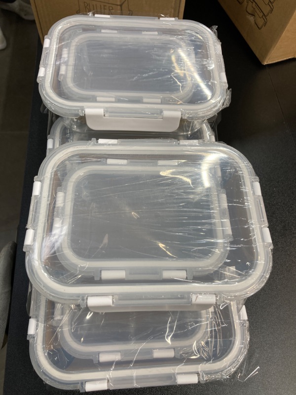 Photo 1 of [10-Pack]Glass Meal Prep Containers with Lids-MCIRCO Glass Food Storage Containers with Lifetime Lasting Snap Locking Lids, Airtight Lunch Containers, Microwave, Oven, Freezer and Dishwasher Gray