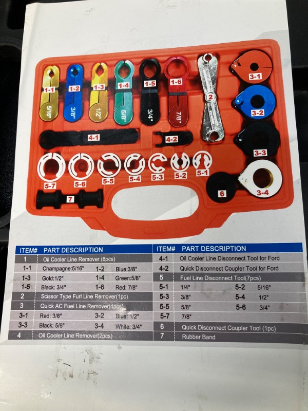 Photo 3 of Fuel Line Disconnect Tool Set - Master Quick Disconnect Tool for AC Fuel Line System, Black