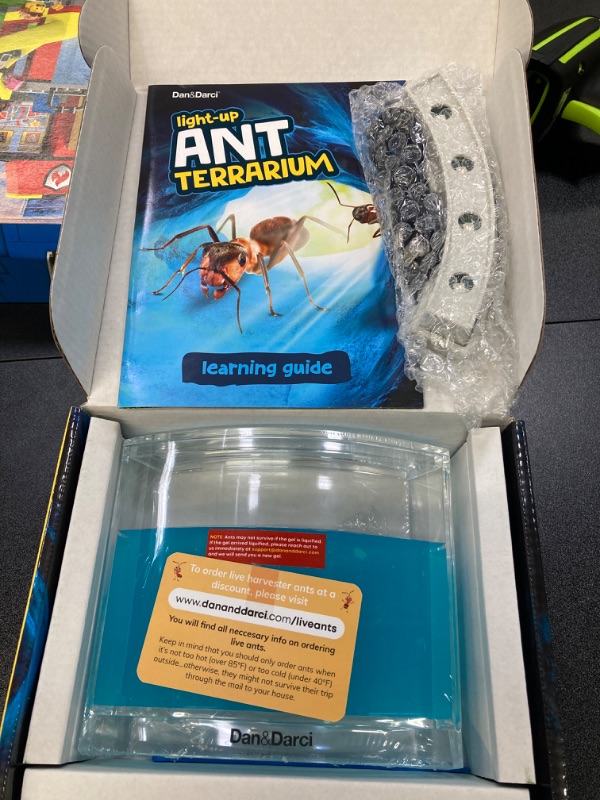 Photo 2 of Light-up Ant Farm Terrarium Kit for Kids – LED Habitat for Live Ants with Nutrient Rich Gel - Watch Ants Dig Their Own Tunnels - Nature Learning, Science Toys, Experiment Gift for Boys & Girls